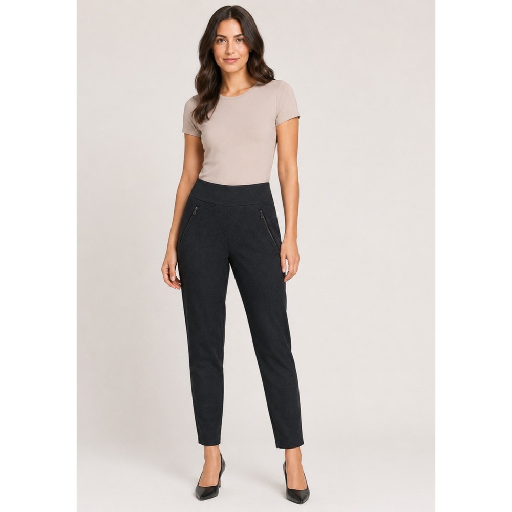 Ann Taylor Jegging Pull-on Pants Womens Small Gray Rayon Nylon Blend Zip Pockets